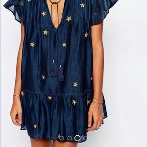 Tularosa embroidered stars star mini dress